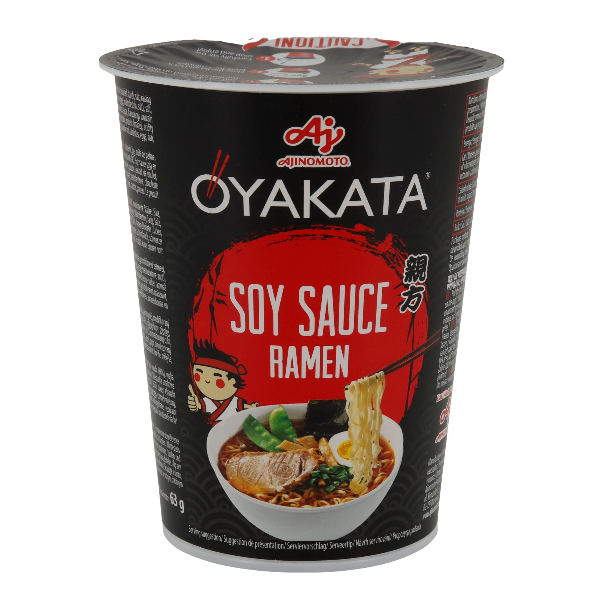 Ramen Soy Sauce OYAKATA | Instant-Ramen | Sojasaucen-Geschmack | 63 g Becher OYAKATA